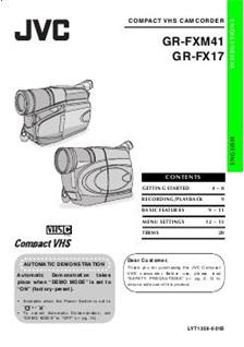 JVC GR FX 17 EK manual. Camera Instructions.